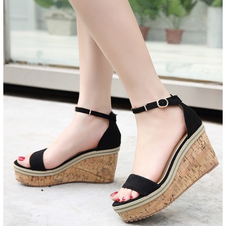 High heel waterproof platform beach thick bottom muffin sandals