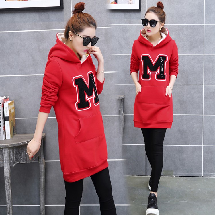 5511 thick plus fleece long sweatshirt