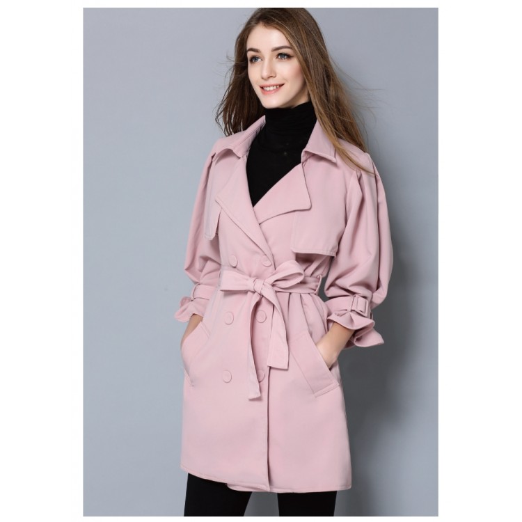 TE5681OSMY New style pink puff sleeve bishop sleeve lacing waist coat