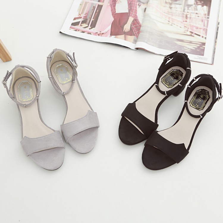 Korean rough open toe buckle sandals