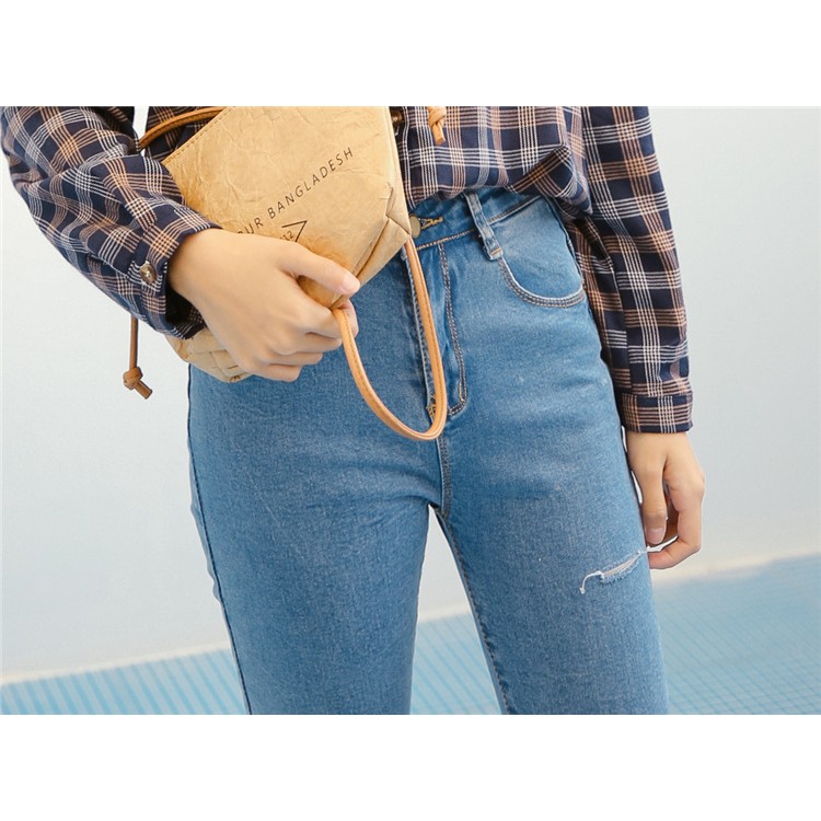 0133 stretch holes pencil jeans